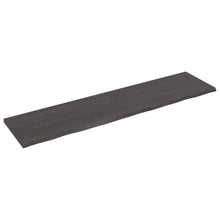 Wandschap behandeld massief eikenhout donkerbruin 200 x 50 x 4 cm