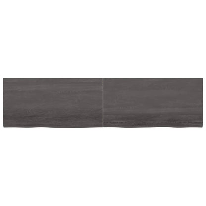 Wandschap behandeld massief eikenhout donkerbruin 200 x 50 x 4 cm