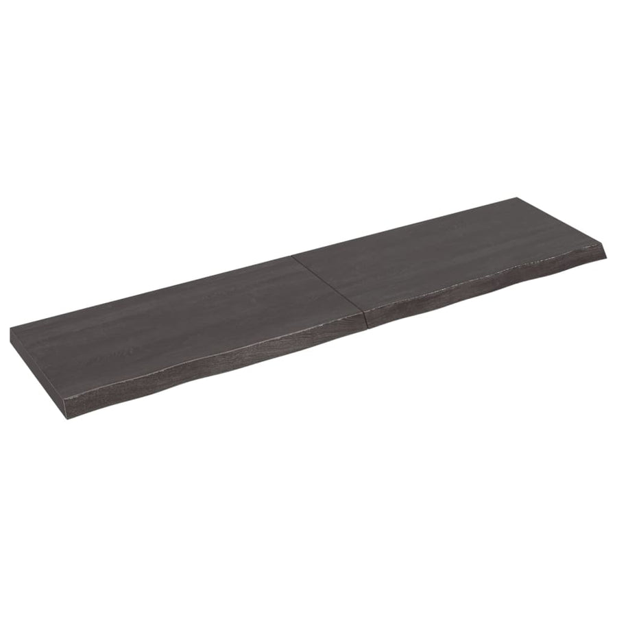 Wandschap behandeld massief eikenhout donkerbruin 200 x 50 x 6 cm