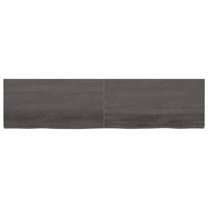 Wandschap behandeld massief eikenhout donkerbruin 200 x 50 x 6 cm