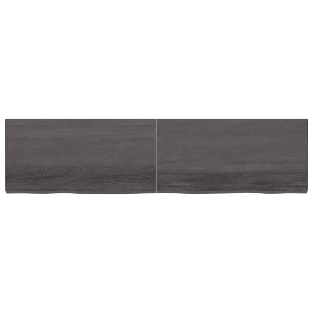 Wandschap behandeld massief eikenhout donkerbruin 200 x 50 x 6 cm
