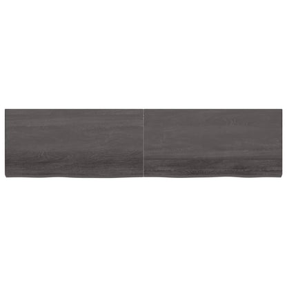 Wandschap behandeld massief eikenhout donkerbruin 200 x 50 x 6 cm