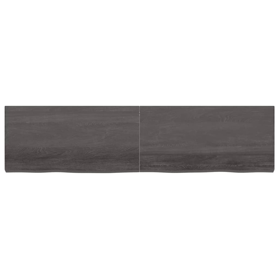 Wandschap behandeld massief eikenhout donkerbruin 200 x 50 x 6 cm