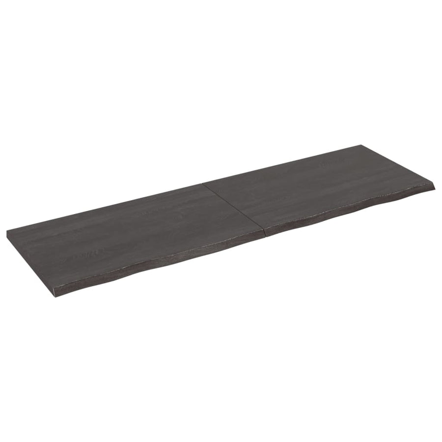 Wandschap behandeld massief eikenhout donkerbruin 200 x 60 x 4 cm