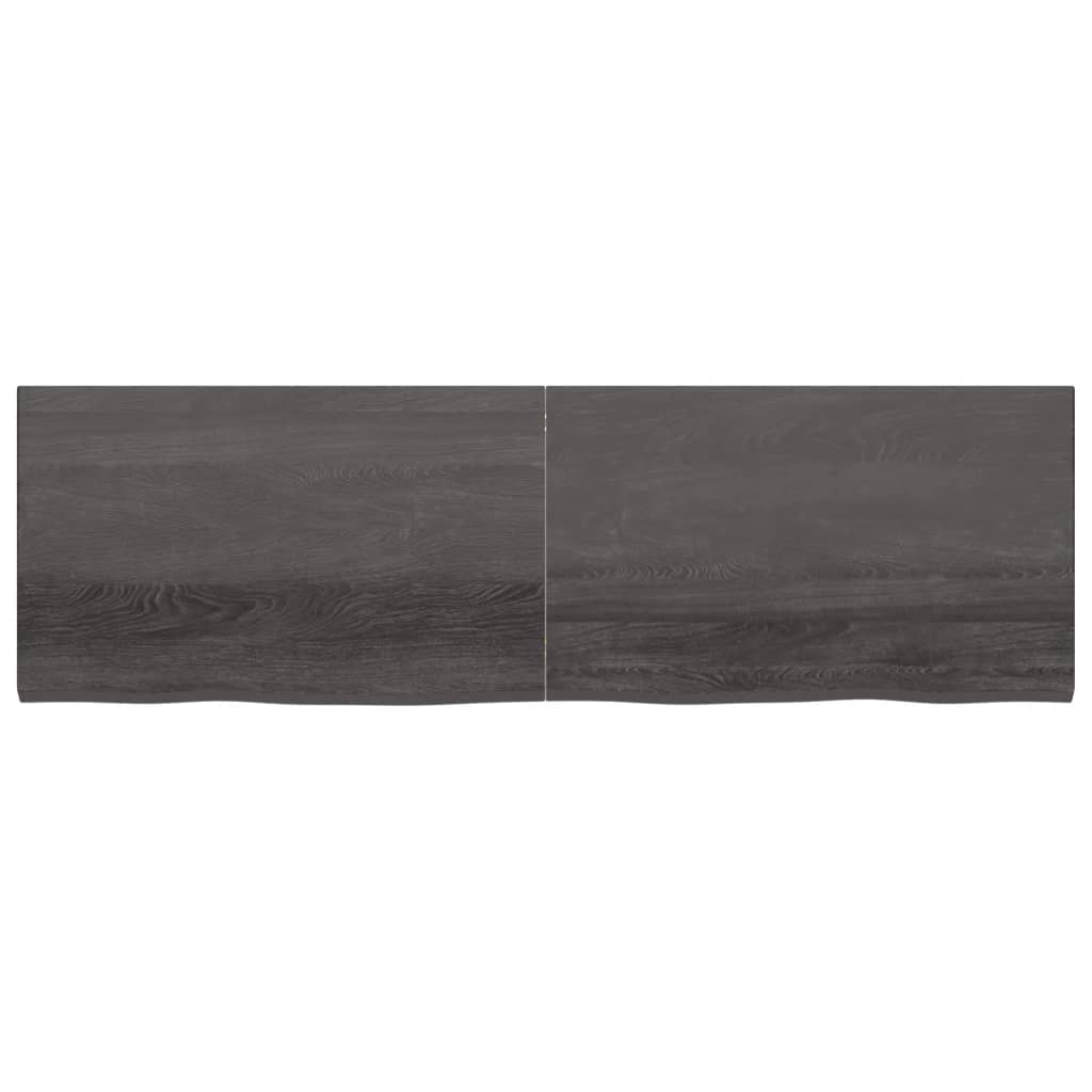 Wandschap behandeld massief eikenhout donkerbruin 200 x 60 x 4 cm