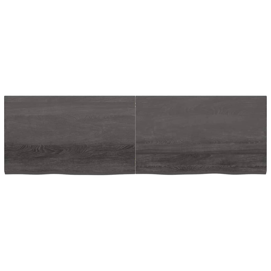 Wandschap behandeld massief eikenhout donkerbruin 200 x 60 x 4 cm