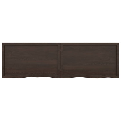 Wandschap behandeld massief eikenhout donkerbruin 200 x 60 x 4 cm