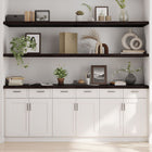 Wall shelf treated solid oak dark brown