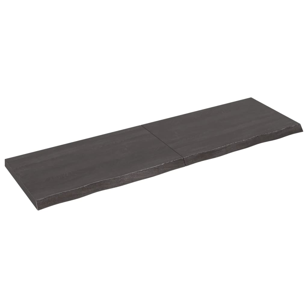 Wandschap behandeld massief eikenhout donkerbruin 200 x 60 x 6 cm