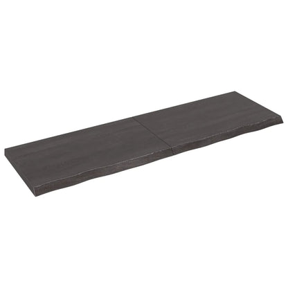 Wandschap behandeld massief eikenhout donkerbruin 200 x 60 x 6 cm