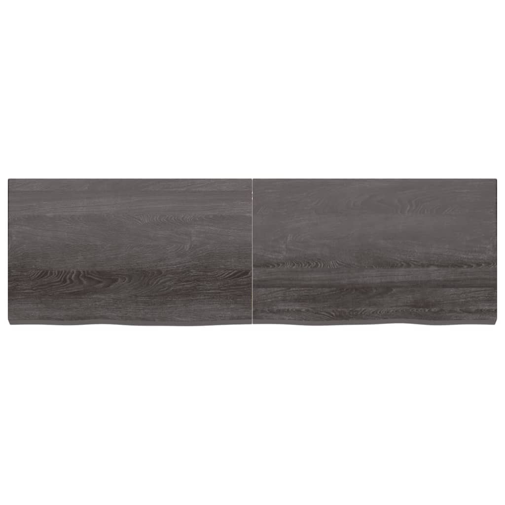 Wandschap behandeld massief eikenhout donkerbruin 200 x 60 x 6 cm