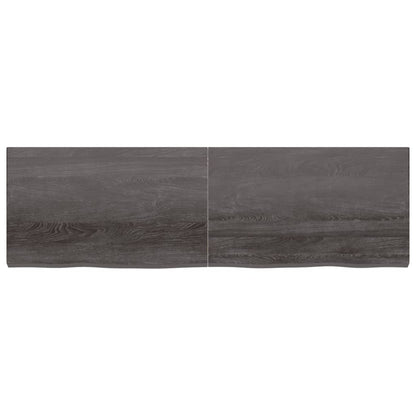 Wandschap behandeld massief eikenhout donkerbruin 200 x 60 x 6 cm