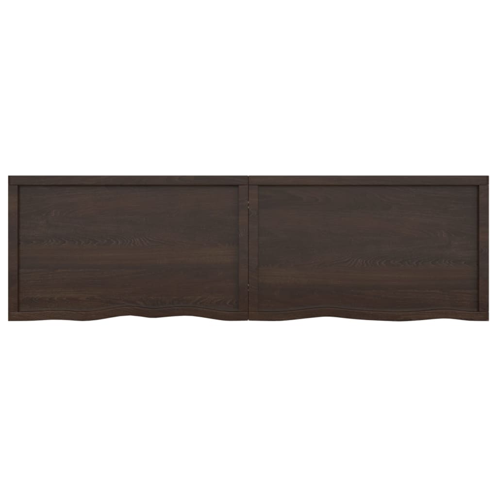 Wandschap behandeld massief eikenhout donkerbruin 200 x 60 x 6 cm