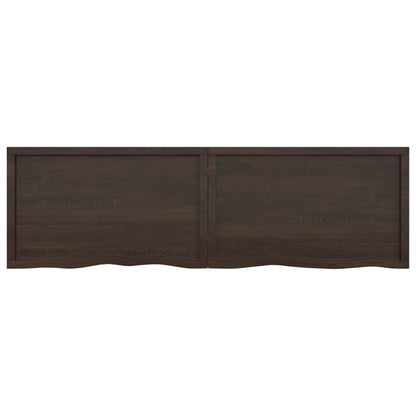 Wandschap behandeld massief eikenhout donkerbruin 200 x 60 x 6 cm