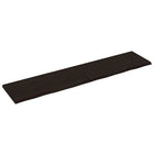 Wandschap massief eikenhout 220x50 cm donkerbruin