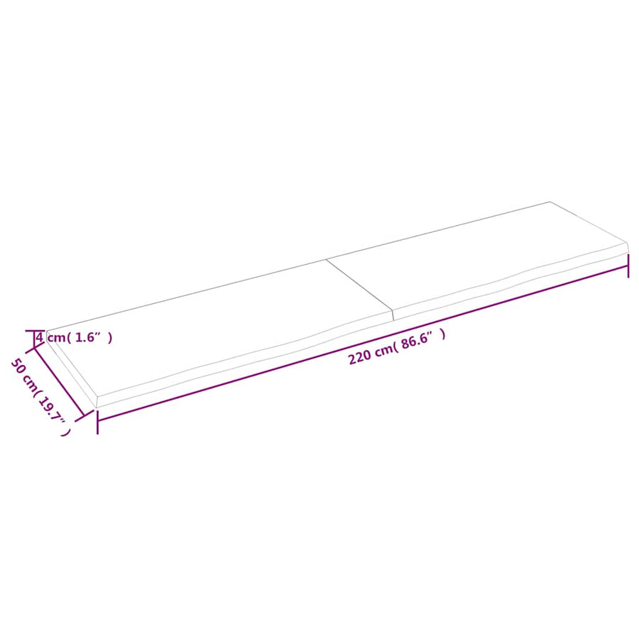 Wandschap behandeld massief eikenhout donkerbruin