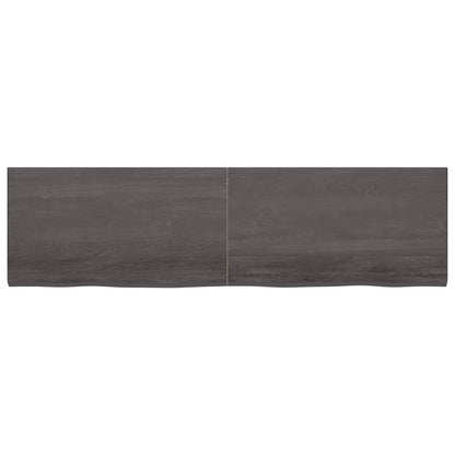Wandschap behandeld massief eikenhout donkerbruin 220 x 60 x 4 cm
