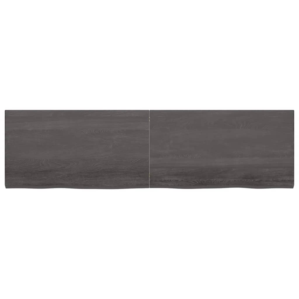Wandschap behandeld massief eikenhout donkerbruin 220 x 60 x 4 cm