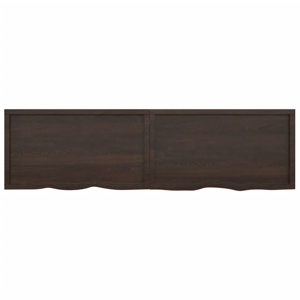 Wandschap behandeld massief eikenhout donkerbruin 220 x 60 x 4 cm