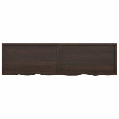 Wandschap behandeld massief eikenhout donkerbruin 220 x 60 x 4 cm