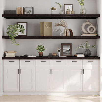 Wandschap behandeld massief eikenhout donkerbruin 220 x 60 x 6 cm