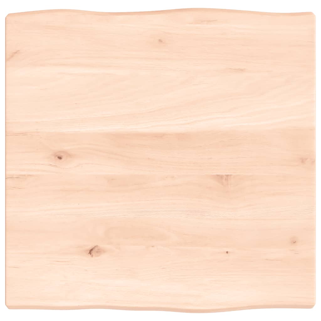 Tafelblad Natuurlijke Rand Massief Eikenhout Naturel 40 x 40 x 2 cm