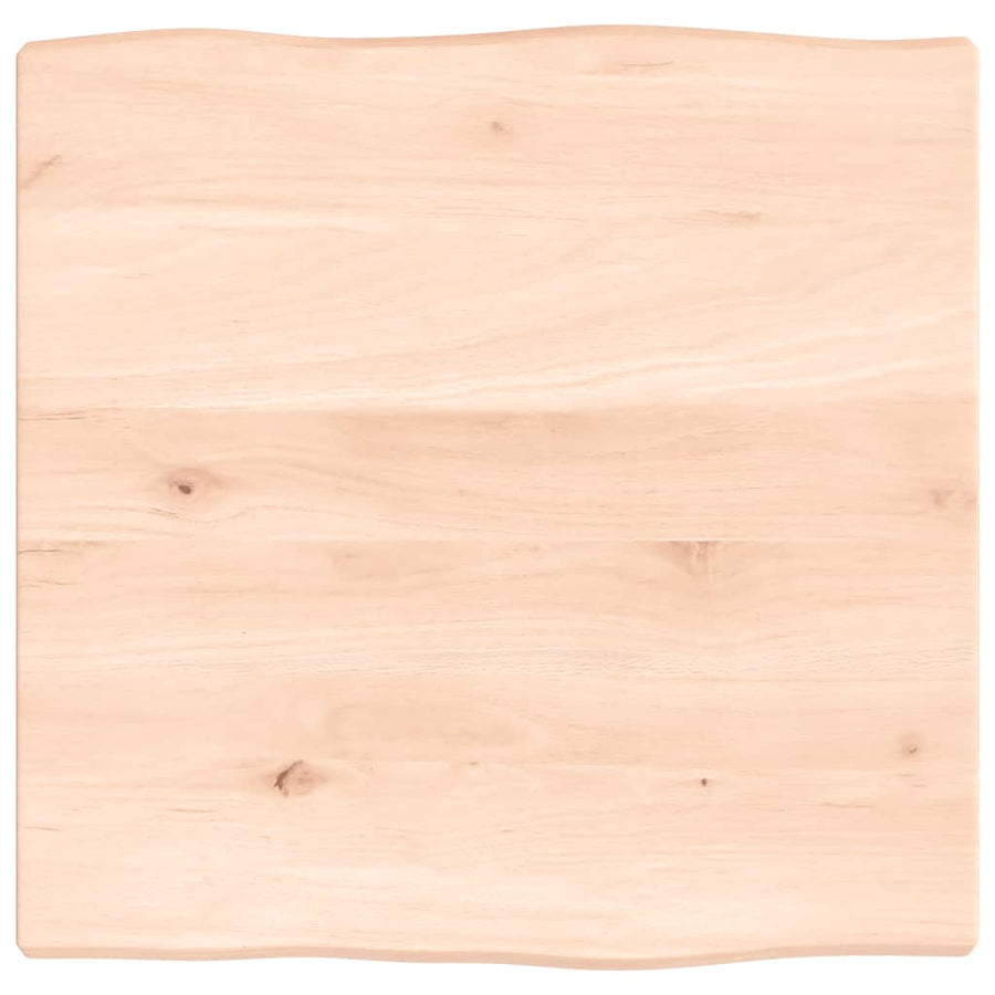 Tafelblad Natuurlijke Rand Massief Eikenhout Naturel 40 x 40 x 2 cm