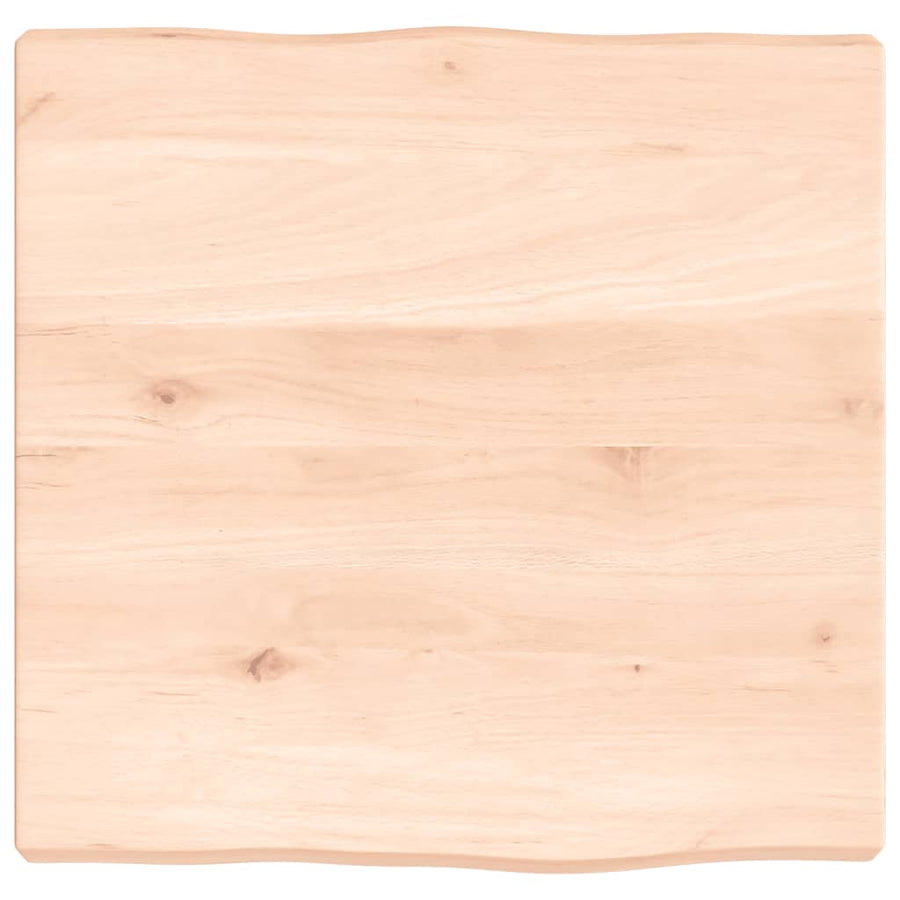 Tafelblad natuurlijke rand 40x40x(2-4) cm massief eikenhout 40 x 40 x 4 cm