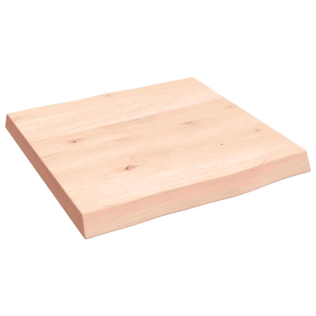 Tafelblad natuurlijke rand 40x40x(2-4) cm massief eikenhout 40 x 40 x 4 cm