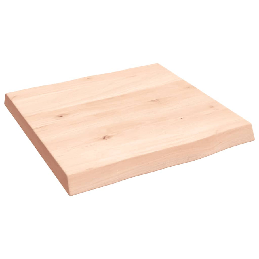 Tafelblad natuurlijke rand 40x40x(2-4) cm massief eikenhout 40 x 40 x 4 cm