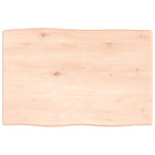 Tafelblad massief eikenhout 60x40x2 cm natuurlijke rand