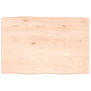 Tafelblad massief eikenhout 60x40x2 cm natuurlijke rand