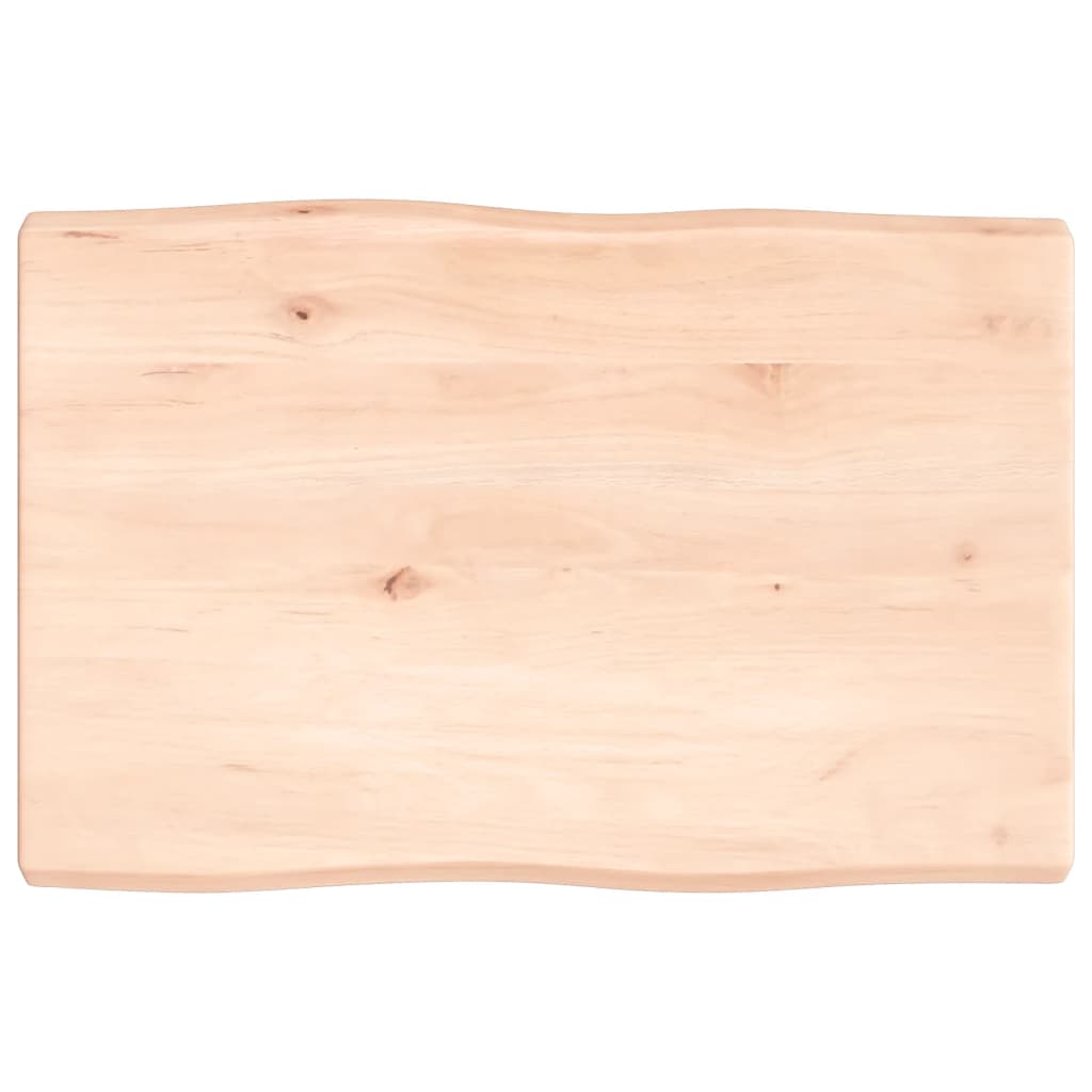 Tafelblad natuurlijke rand 60x40x(2-4) cm massief eikenhout 60 x 40 x 4 cm
