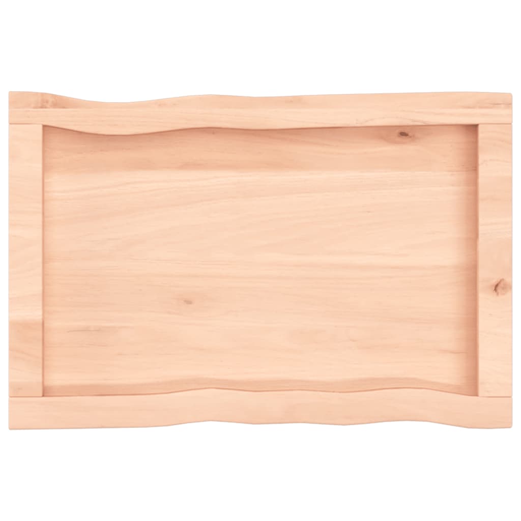 Tafelblad natuurlijke rand 60x40x(2-4) cm massief eikenhout 60 x 40 x 4 cm