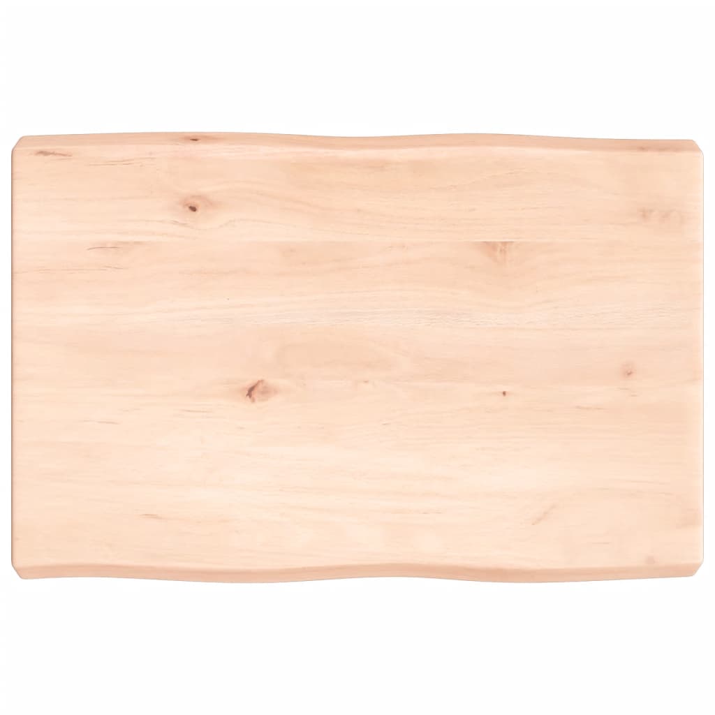 Tafelblad natuurlijke rand 60x40x(2-6) cm massief eikenhout 60 x 40 x 6 cm