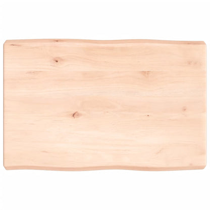 Tafelblad natuurlijke rand 60x40x(2-6) cm massief eikenhout 60 x 40 x 6 cm