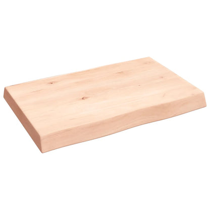 Tafelblad natuurlijke rand 60x40x(2-6) cm massief eikenhout 60 x 40 x 6 cm