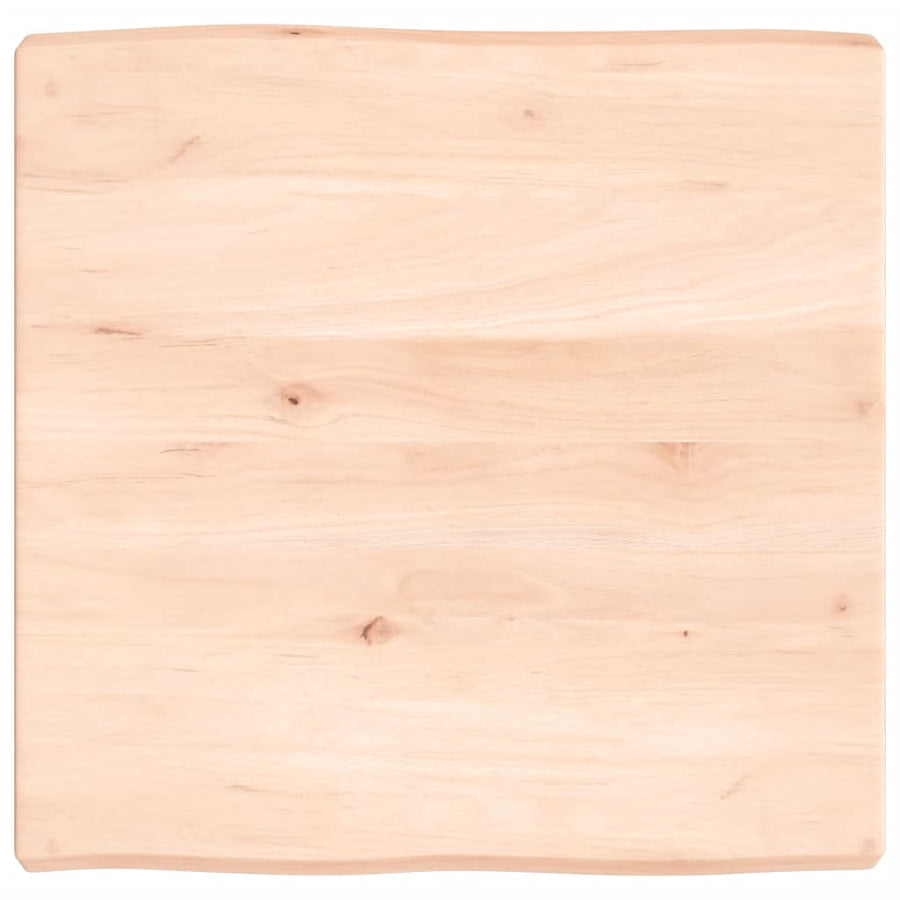 Tafelblad natuurlijke rand 60x60x(2-6) cm massief eikenhout 60 x 60 x 6 cm