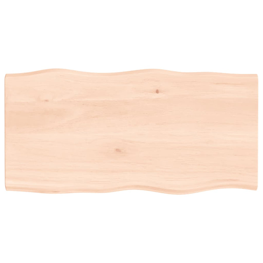 Tafelblad natuurlijke rand 80x40x2 cm massief eikenhout 80 x 40 x 2 cm