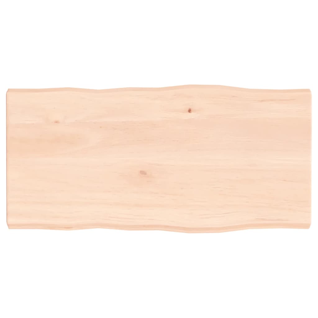 Tafelblad natuurlijke rand 80x40x(2-4) cm massief eikenhout 80 x 40 x 4 cm
