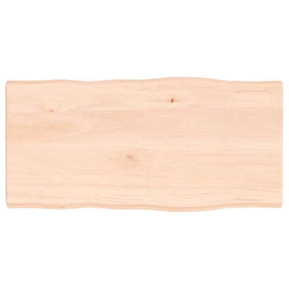 Tafelblad natuurlijke rand 80x40x(2-4) cm massief eikenhout 80 x 40 x 4 cm