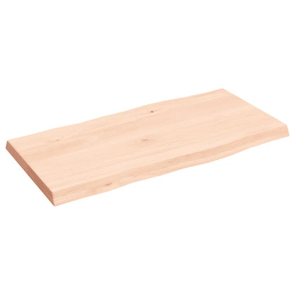 Tafelblad natuurlijke rand 80x40x(2-4) cm massief eikenhout 80 x 40 x 4 cm