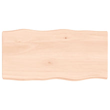 Tafelblad natuurlijke rand 80x40x(2-6) cm massief eikenhout 80 x 40 x 6 cm