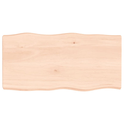 Tafelblad natuurlijke rand 80x40x(2-6) cm massief eikenhout 80 x 40 x 6 cm