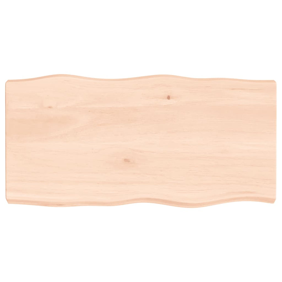 Tafelblad natuurlijke rand 80x40x(2-6) cm massief eikenhout 80 x 40 x 6 cm