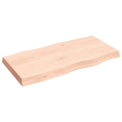 Tafelblad natuurlijke rand 80x40x(2-6) cm massief eikenhout 80 x 40 x 6 cm