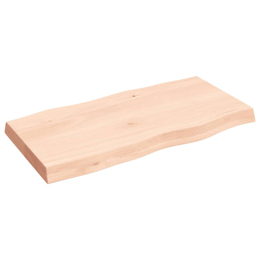 Tafelblad natuurlijke rand 80x40x(2-6) cm massief eikenhout 80 x 40 x 6 cm