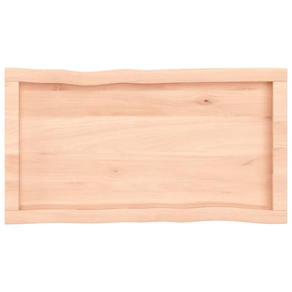 Tafelblad natuurlijke rand 80x40x(2-6) cm massief eikenhout 80 x 40 x 6 cm