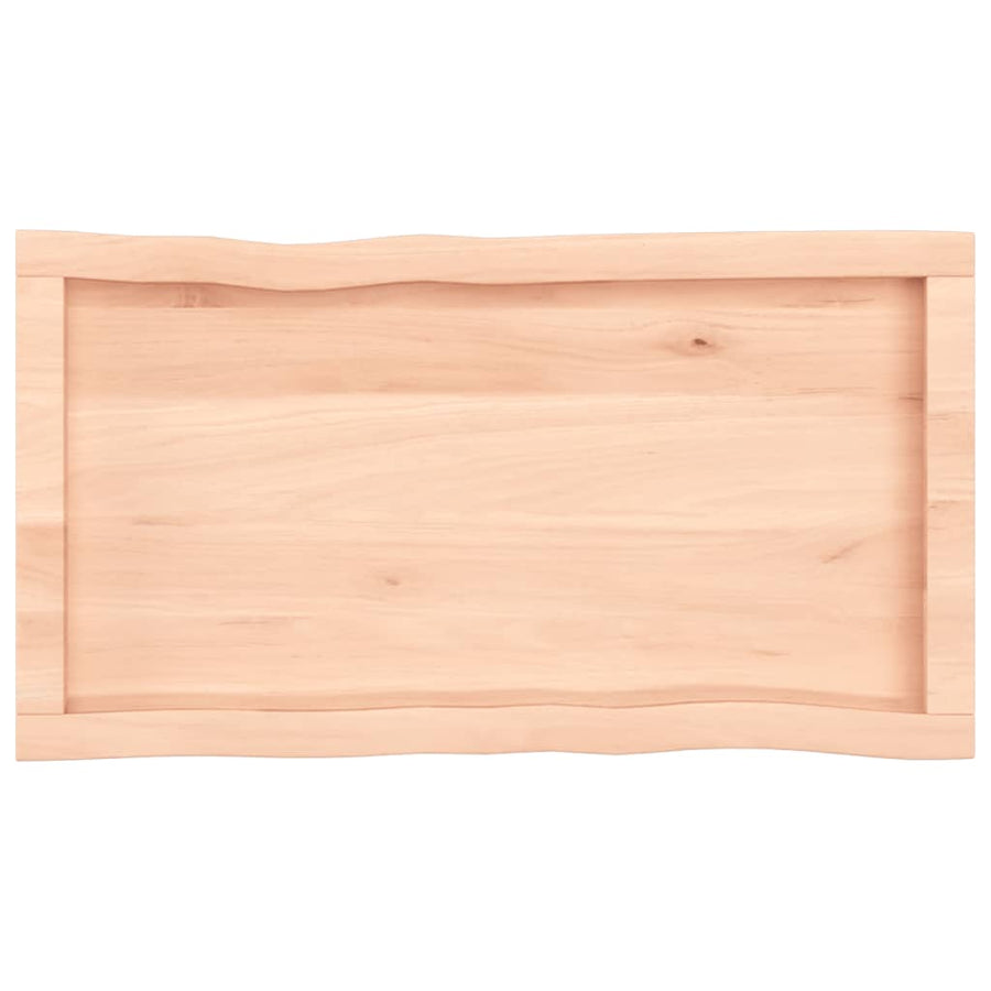 Tafelblad natuurlijke rand 80x40x(2-6) cm massief eikenhout 80 x 40 x 6 cm