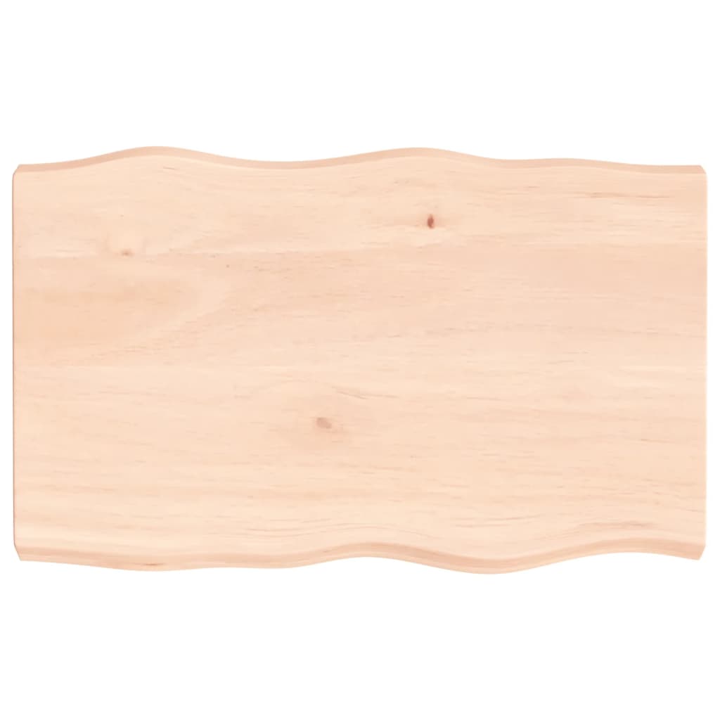 Tafelblad natuurlijke rand 80x50x(2-6) cm massief eikenhout 80 x 50 x 6 cm